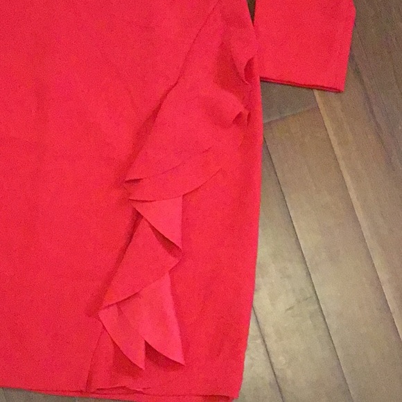 Red Dress with Side Ruffle *NWT* - Picture 3 of 5